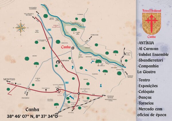 Mapa da Feira Medieval de Canha 2026